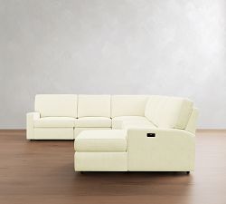 PB Comfort Modern Square Arm Power Reclining L-Shaped Chaise Sectional (150"-164")