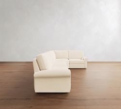 PB Comfort Roll Arm Power Reclining Reversible Wedge Sectional - Storage Available (122&quot;-136&quot;)