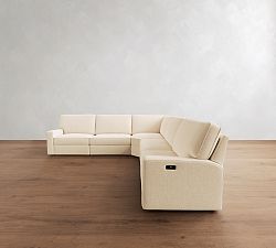 PB Comfort Square Arm Power Reclining L-Shaped Sectional - Storage Available (119&quot;-133&quot;)