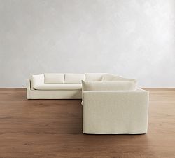 Palmetto Slipcovered 3-Piece L-Shaped Sectional (116")