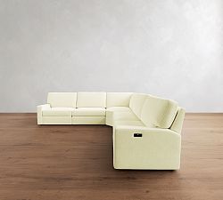 PB Comfort Modern Square Arm Power Reclining L-Shaped Sectional (119"-133")