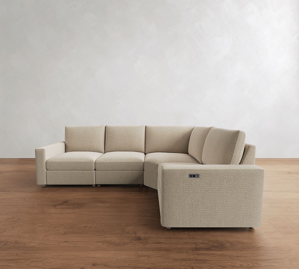 Westwood Square Arm Power Reclining Reversible Wedge Sectional - Storage Available (119&quot;-131&quot;)