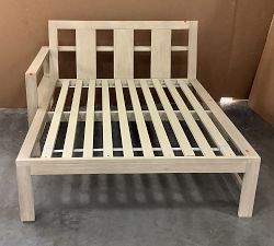 Open Box: Indio FSC&#174; Eucalyptus Outdoor Sectional, Left-Arm Double Chaise Frame - Biscotti