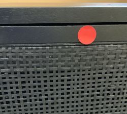 Open Box: Dolores Cane Cabinet (35&quot;), 2 Door Cabinet - Black Wash