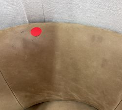 Open Box: Courchevel Leather Counter Height Stool - Nubuck Camel, Seadrift Leg