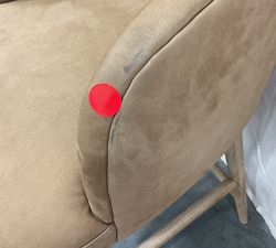 Open Box: Courchevel Leather Counter Height Stool - Nubuck Camel, Seadrift Leg