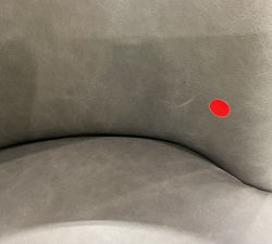 Open Box: Layton Leather Swivel Bar Stool (31.5") - Gravel Graphite, Mahogany