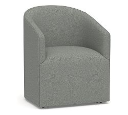 Open Box: Baldwin Upholstered Barrel Back Dining Chair - Heathered Chenille Charcoal