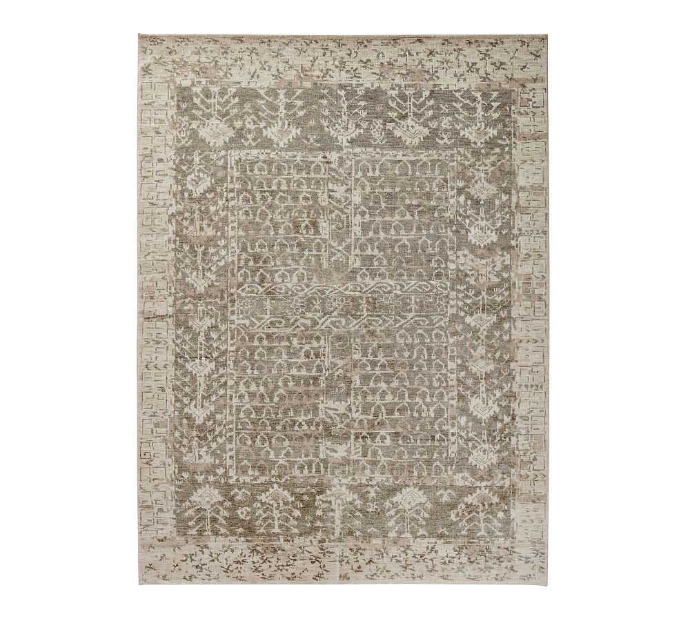 Open Box: Rhea Hand-Knotted Wool Rug, 9' x 12' - Flagstone/Parchment ...