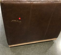Open Box: Edgewood Leather Swivel Chair, Individual, Seadrift Base, Statesville - Molasses
