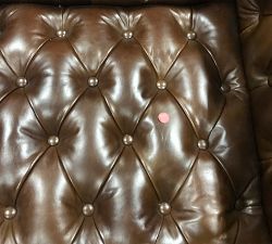 Open Box: Edgewood Leather Swivel Chair, Individual, Seadrift Base, Statesville - Molasses