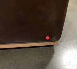 Open Box: Edgewood Leather Swivel Chair, Individual, Seadrift Base, Statesville - Molasses