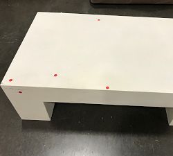 Open Box: Pomona Concrete Chunky Leg Rectangular Outdoor Coffee Table, 50&quot; - White