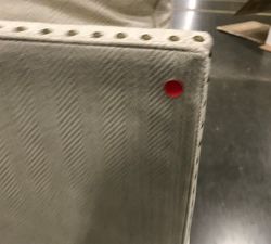 Open Box: Tyler Square Arm Upholstered Recliner, Tall 41&quot;, With Nailheads - Sunbrella&#0174 Performance Herringbone, Light Gray