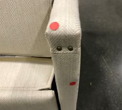 Open Box: Tyler Square Arm Upholstered Recliner, Tall 41&quot;, With Nailheads - Sunbrella&#0174 Performance Herringbone, Light Gray