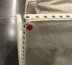 Open Box: Tyler Square Arm Upholstered Recliner, Tall 41&quot;, With Nailheads - Sunbrella&#0174 Performance Herringbone, Light Gray