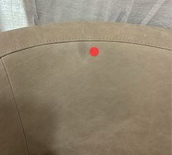 Open Box: Ayden Barrel Arm Leather Swivel Armchair, Individual, 32" - Nubuck Wheat