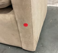 Open Box: Ayden Barrel Arm Leather Swivel Armchair, Individual, 32" - Nubuck Wheat