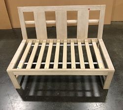 Open Box: Build Your Own - Indio Eucalyptus Outdoor Sectional Components, Armless Loveseat Frame - Biscotti