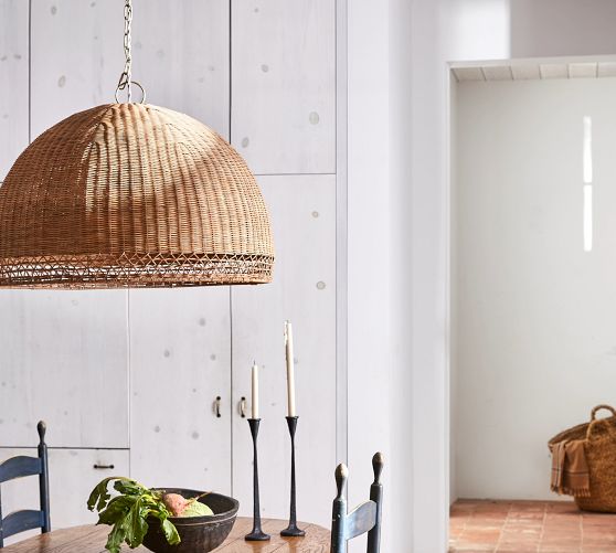 Pottery Barn Augustus Rattan Chandelier - Thumbnail 4