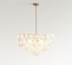 Cooper Glass Bubbled Round Chandelier (20&quot;-30&quot;)