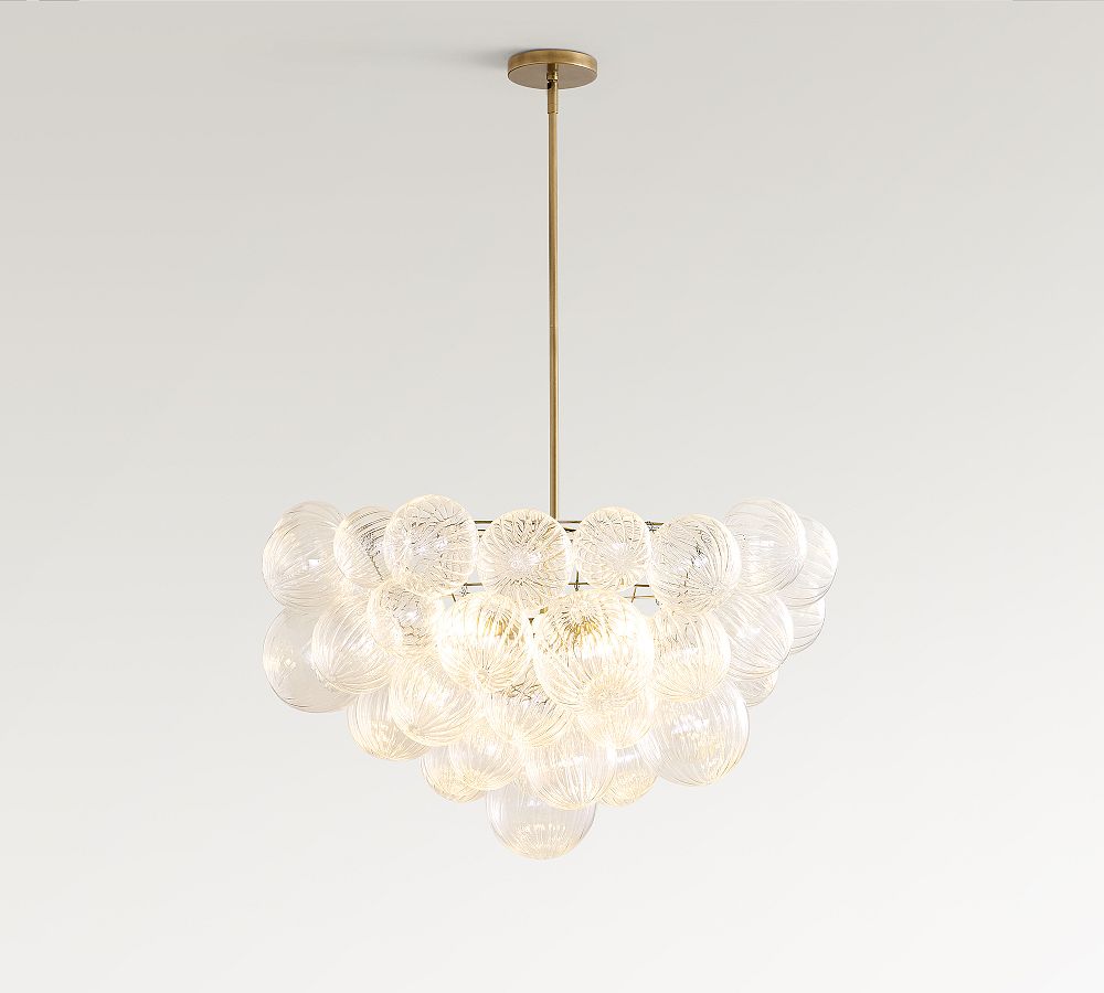 Cooper Glass Bubbled Round Chandelier (20&quot;-30&quot;)