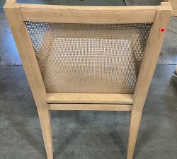 Open Box: Atwood Cane Dining Armchair - Performance Boucle Oatmeal, Seadrift Frame