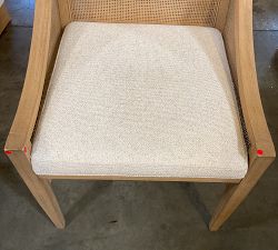 Open Box: Atwood Cane Dining Armchair - Performance Boucle Oatmeal, Seadrift Frame