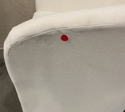 Open Box: Blake Swivel Armchair, Polyester Wrapped Cushions - Performance Textured Weave White