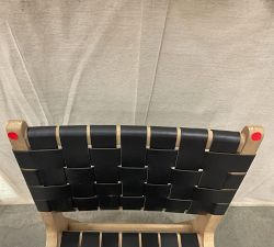 Open Box: Fenton Woven Leather Dining Side Chair - Vintage Midnight, Seadrift Frame