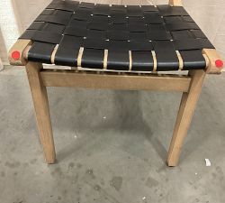 Open Box: Fenton Woven Leather Dining Side Chair - Vintage Midnight, Seadrift Frame