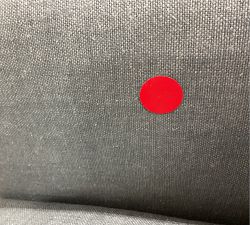 Open Box: Jake Settee (74"), Polyester Wrapped Cushions - Rustic Linen Chambray, Bronze Legs