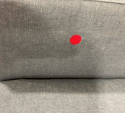 Open Box: Jake Settee (74"), Polyester Wrapped Cushions - Rustic Linen Chambray, Bronze Legs