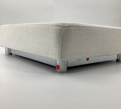 Open Box: Vanity Stool - Basketweave Slub Ivory, Chrome Base