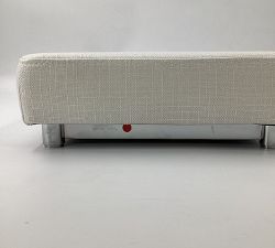 Open Box: Vanity Stool - Basketweave Slub Ivory, Chrome Base