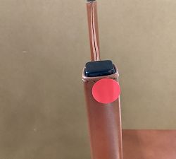 Open Box: Hardy Leather Stool, Bar Stool 30&quot;H - Individual - Bronze/Saddle Tan Leather