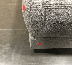 Open Box: Carmel Lounge Square Arm Upholstered Ottoman, Polyester Wrapped Cushions - Performance Boucle Metal