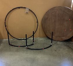 Open Box: Malcolm Round Nesting Coffee Table, 40&quot; Diam. - Glazed Pine, Brushed Gray