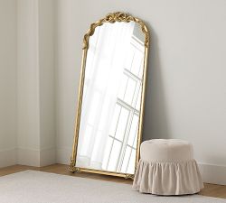 LoveShackFancy Gold Bow Floor Mirror