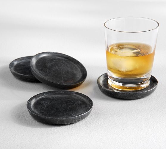 LIFVER Drink Coasters With Holder, Absorbent Coaster Sets Of 6 Marble Style Ceramic Drink Coaster For Tabletop Protection - View #3