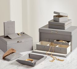 Quinn Leather Jewelry Storage Collection - Foil Debossed