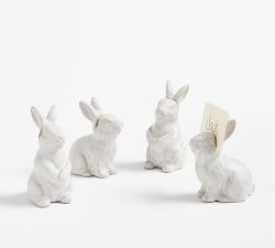 Rustic Bunny Stoneware Place Card Holders - Set of 4