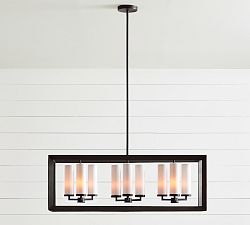 Sonora Outdoor Milk Glass Linear Chandelier (40")