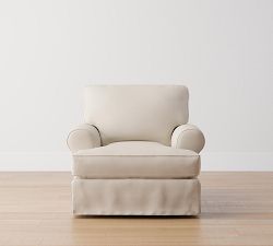 Buchanan Roll Arm Slipcovered Swivel Chair