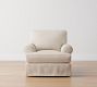 Buchanan Roll Arm Slipcovered Swivel Chair