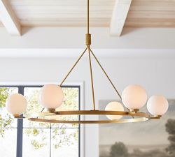 Harlow Milk Glass Round Chandelier (44")