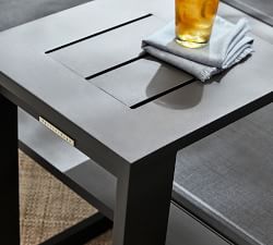 Malibu Metal Rectangular Outdoor C-Table (17&quot;)