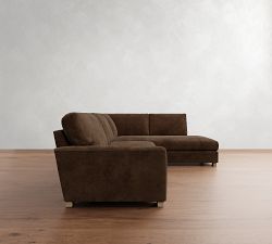 Turner Square Arm Leather Return Bumper Sectional (106&quot;&ndash;125&quot;)