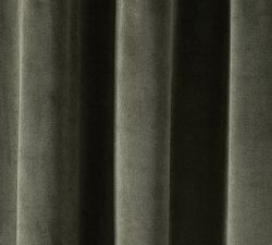 Custom Velvet Twill Blackout Curtain - Moss