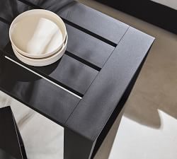 Malibu Metal Rectangular Outdoor Coffee Table with Nesting Stools (48")